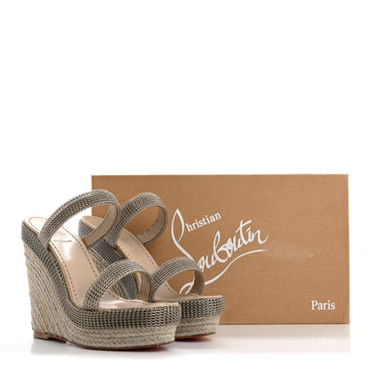 Christian Louboutin Rope Chain Cadena 140 Platform Wedge Sandals 38 Silver Grezzo 13 of 13