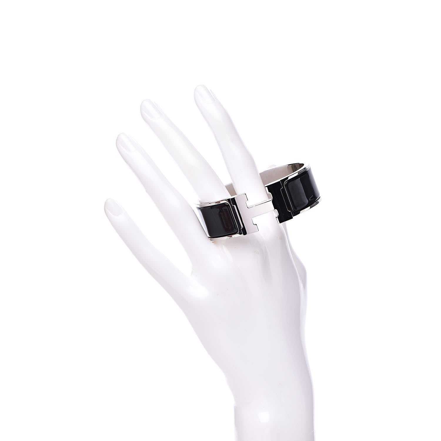 Hermes Enamel Wide Clic Clac H Bracelet PM Black 2 of 6