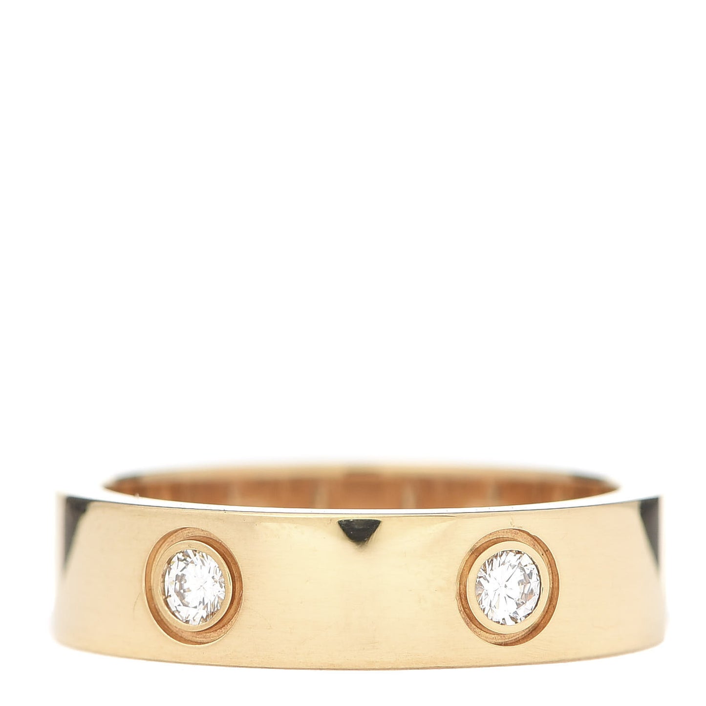 18K Yellow Gold 6 Diamond 5.5mm LOVE Ring 58 8.25