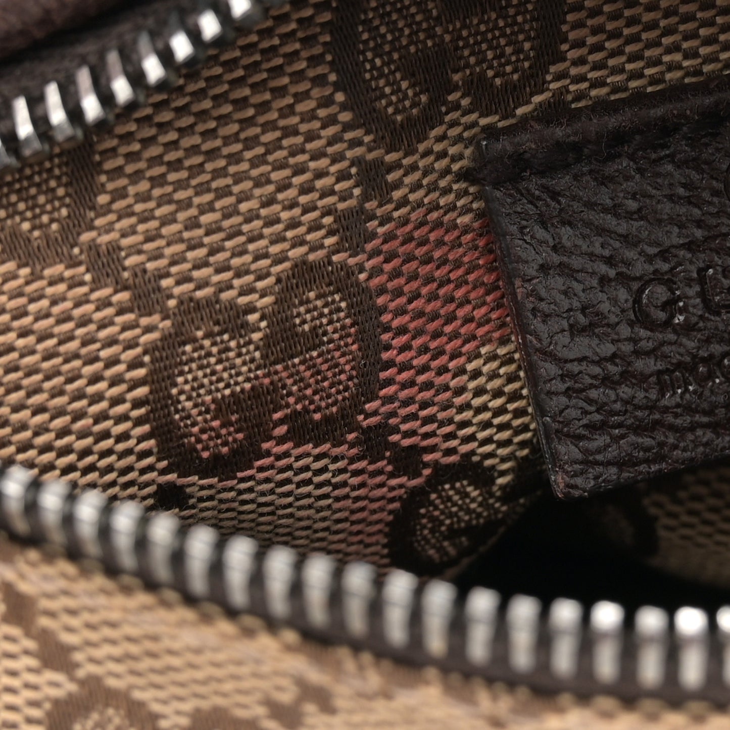 GG Monogram Web Double Pocket Belt Bag Dark Brown