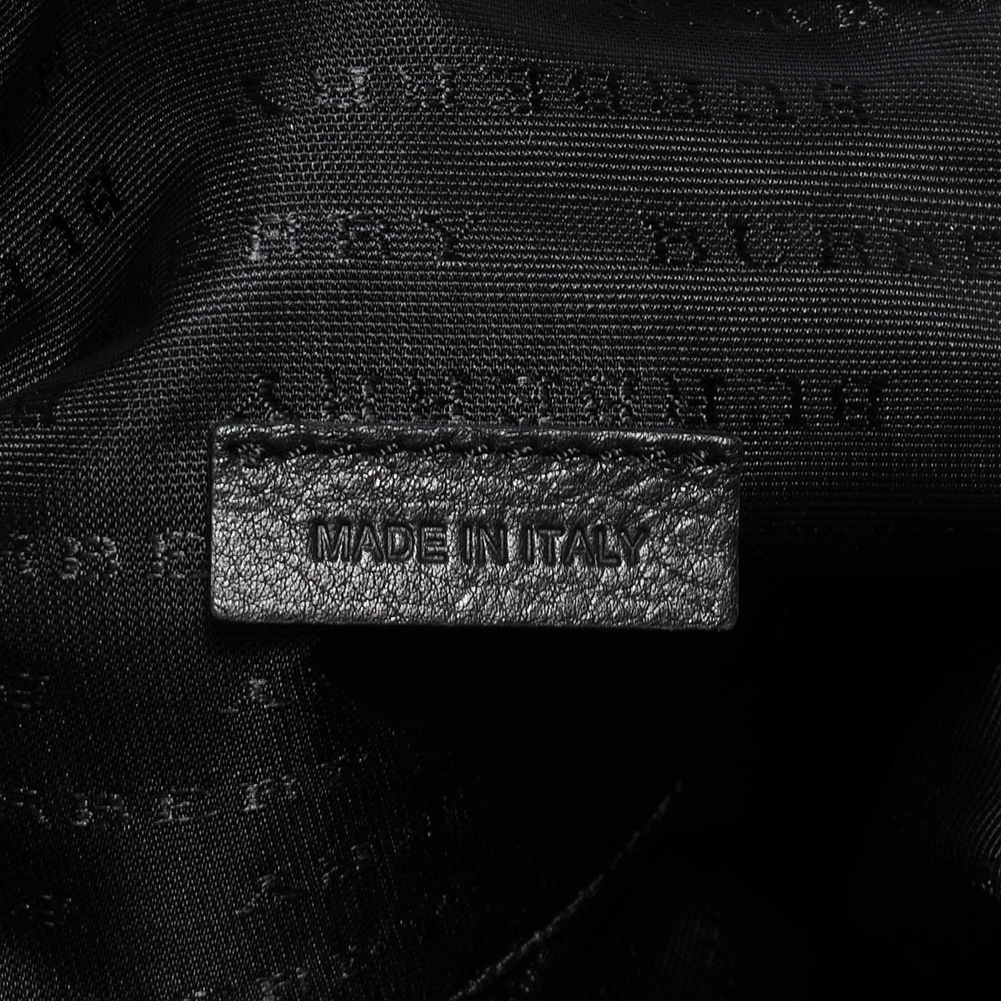 Leather Check Embossed Tote Bag Black