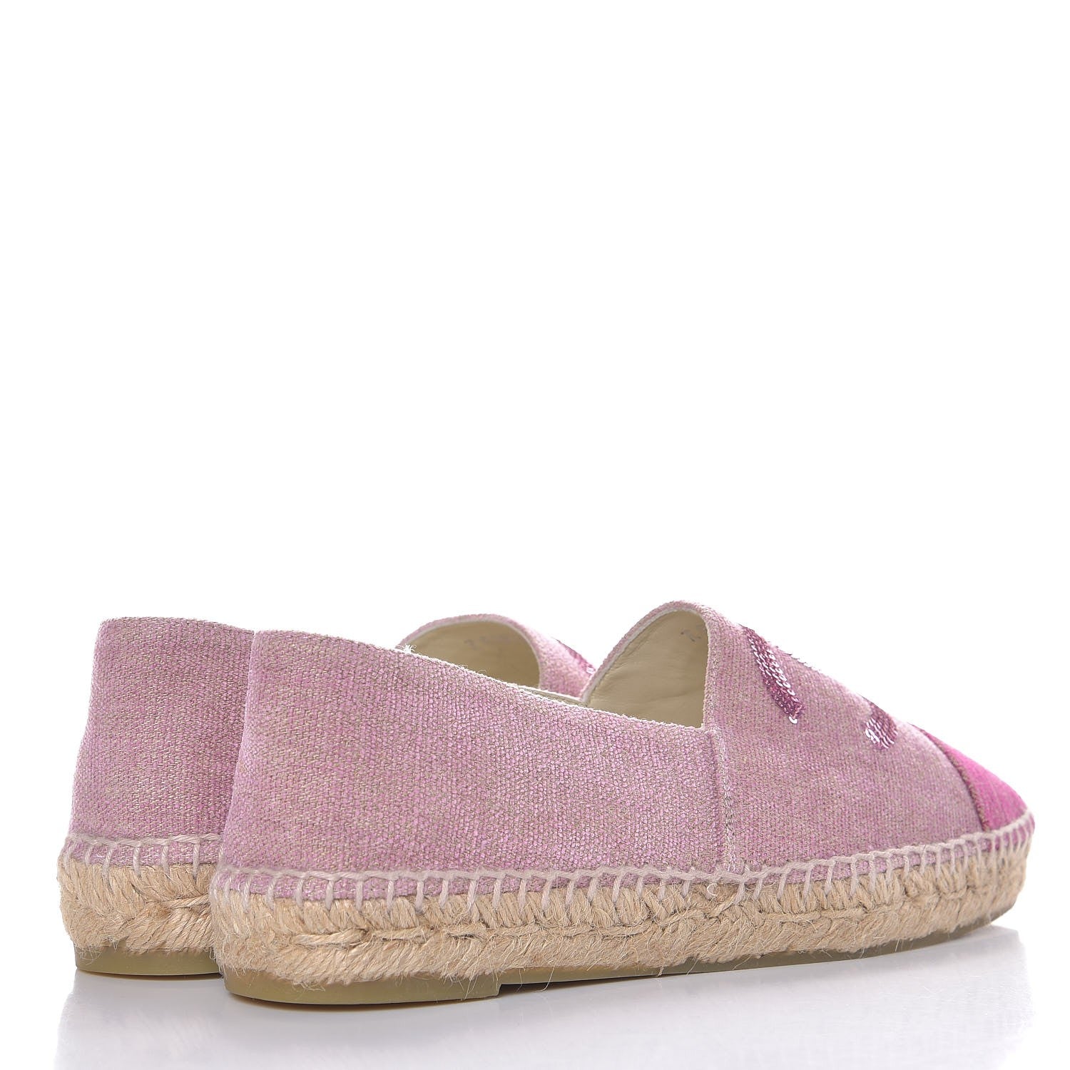 Chanel Toile Sequin CC Espadrilles 39 Pink Dark Pink 4 of 10