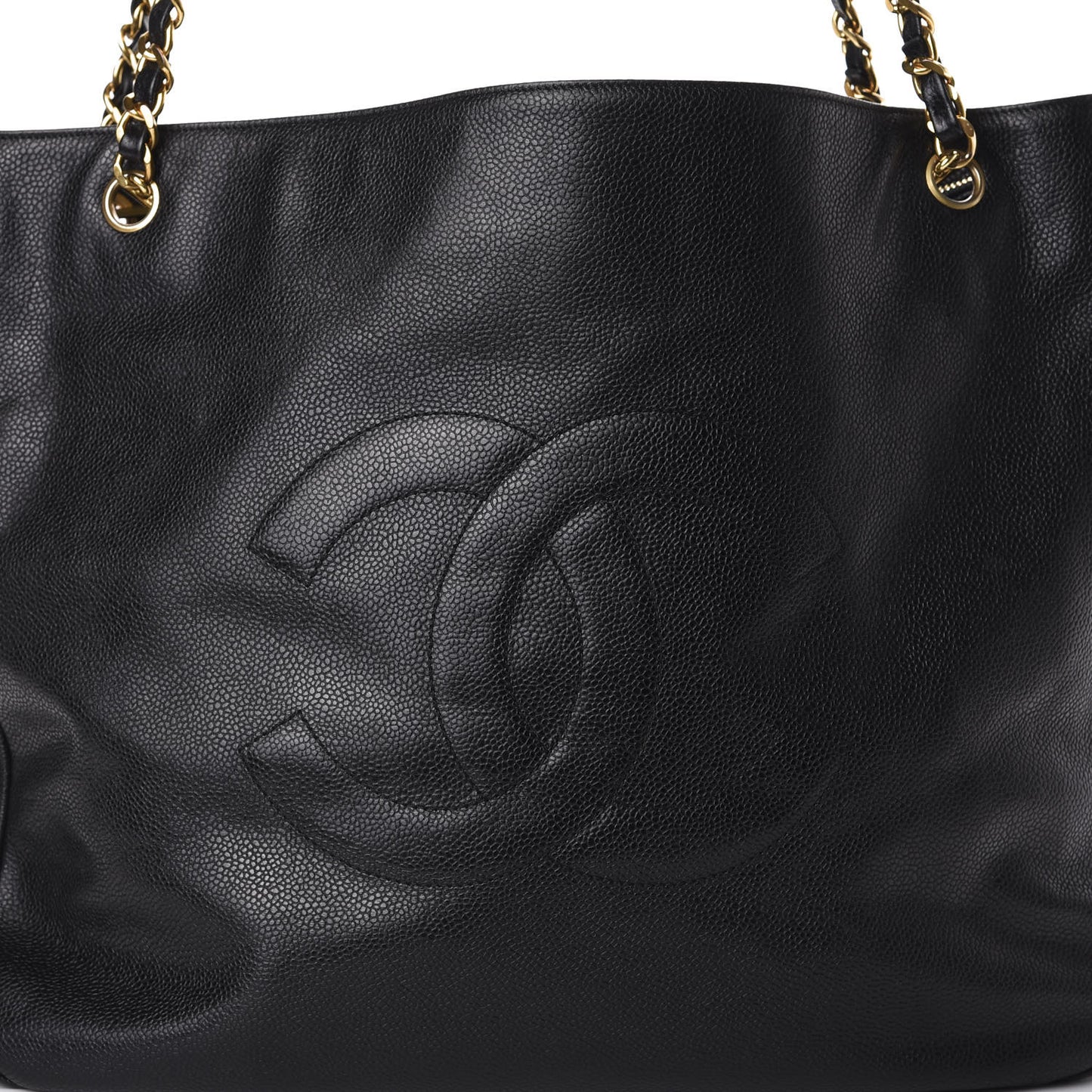 Caviar Large CC Shoulder Bag Black