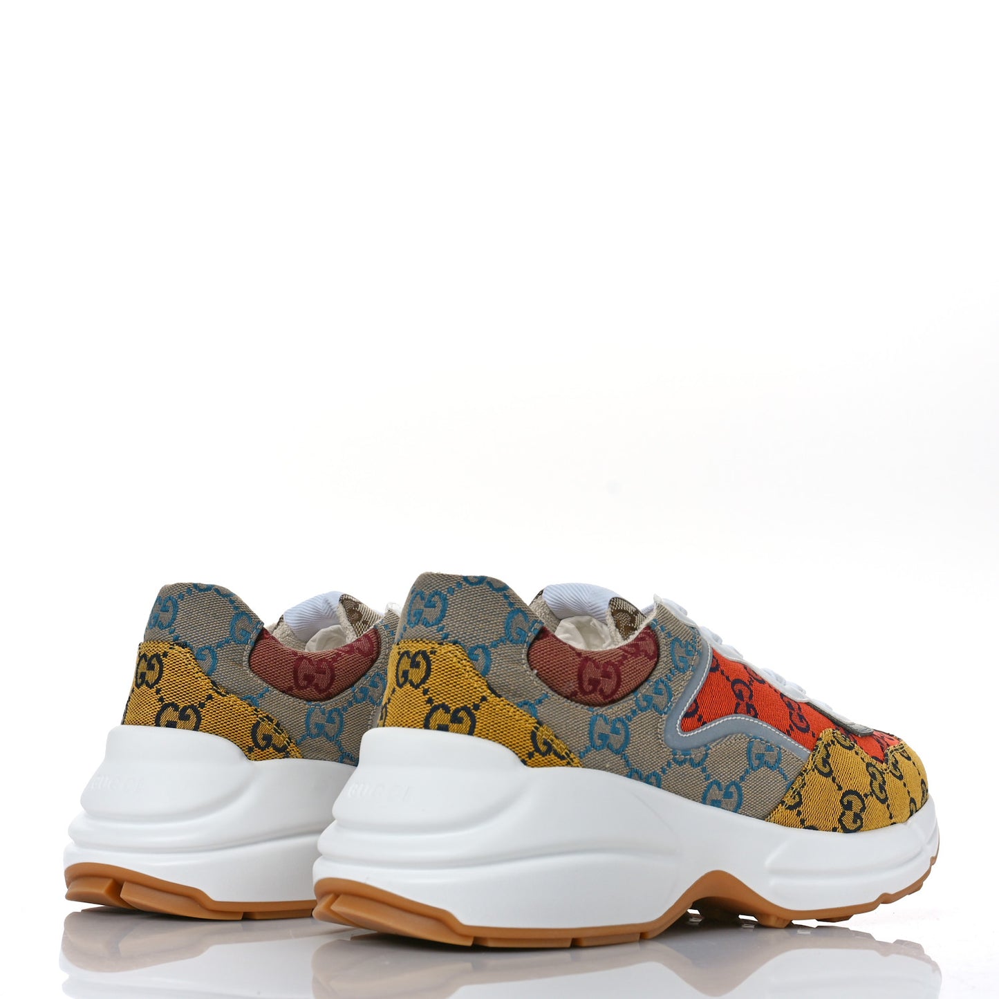 Monogram Multicolor Mens Rhyton Sneakers 8 Yellow Blue Great White Tabasco