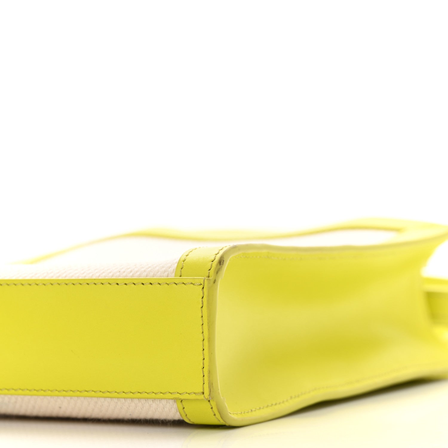 Celine Canvas Calfskin Mini Vertical Cabas Neon Yellow 8 of 9