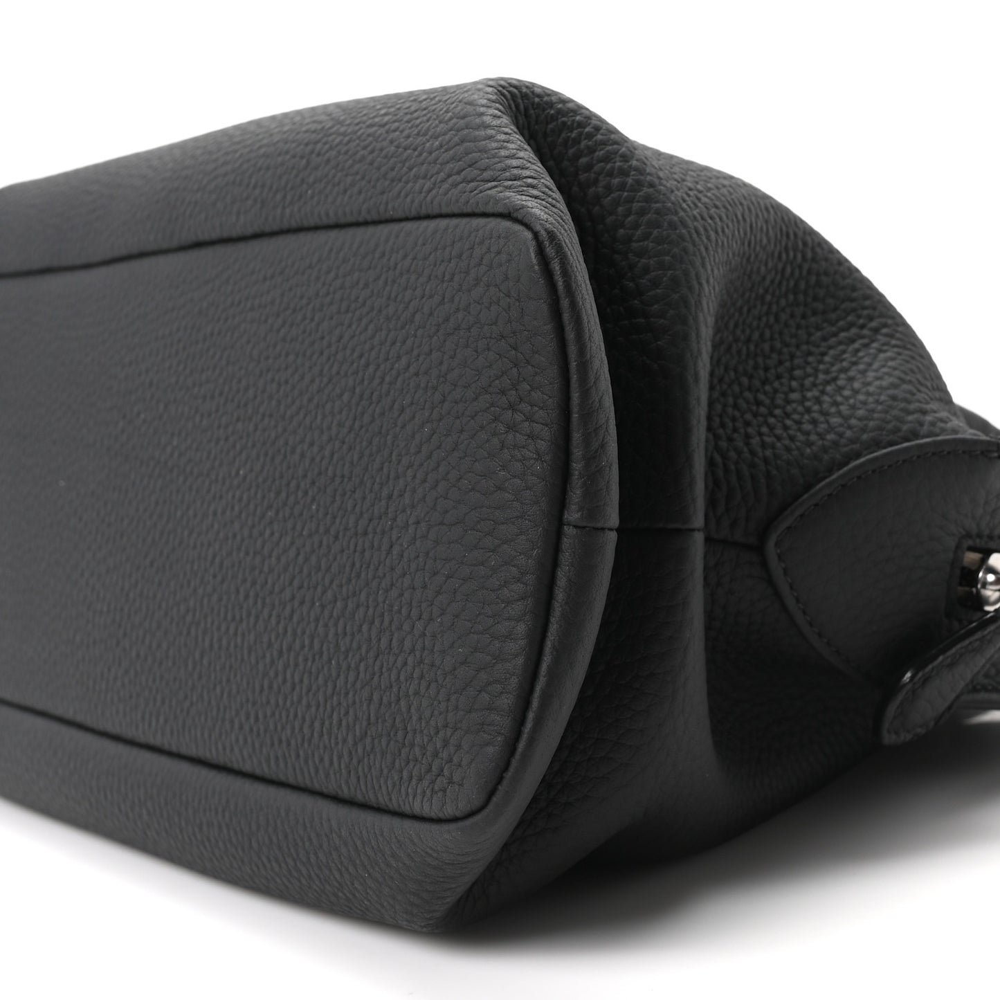 Matte Grained Calfskin Agnes Bag Black