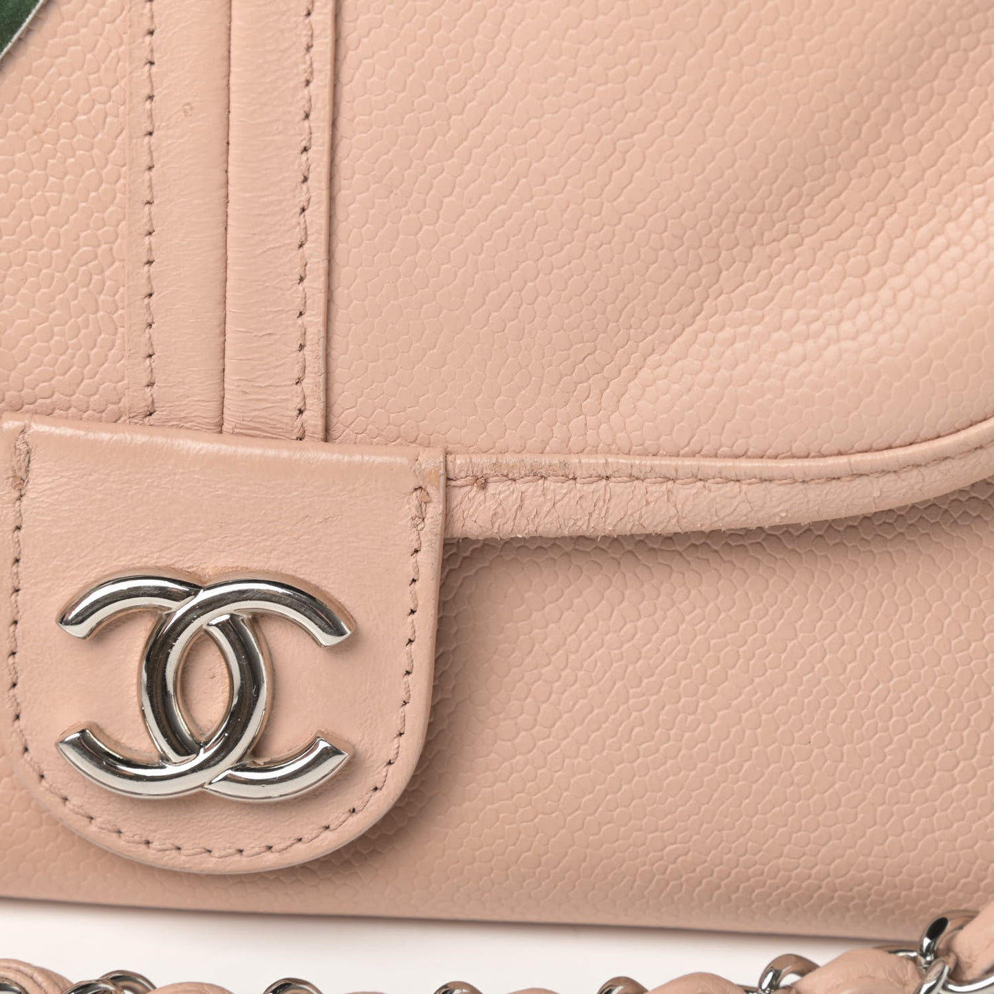 Caviar Accordion Flap Beige