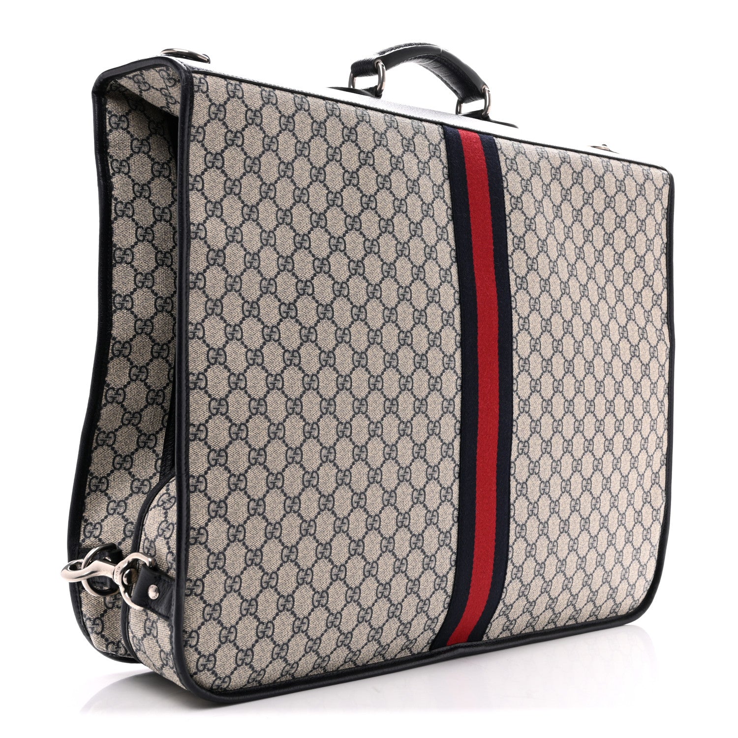 Gucci GG Supreme Monogram Web Savoy Garment Bag Beige Blue 2 of 14