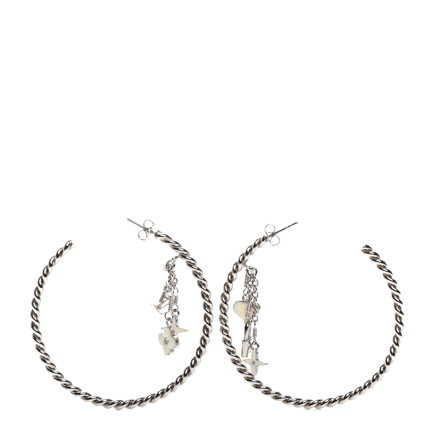 Sweet Monogram Creole Hoop Earrings Silver