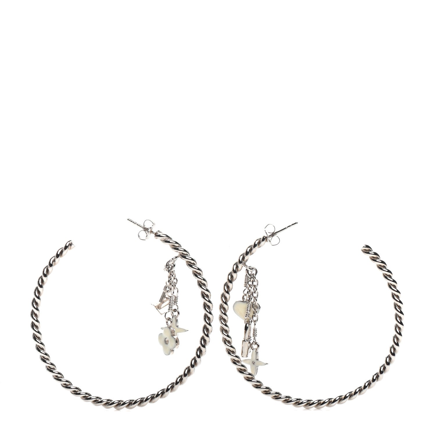 Louis Vuitton Sweet Monogram Creole Hoop Earrings Silver 1 of 3