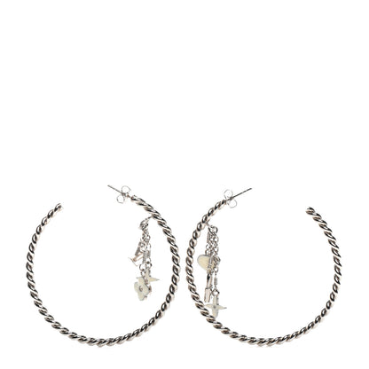 Louis Vuitton Sweet Monogram Creole Hoop Earrings Silver 1 of 3