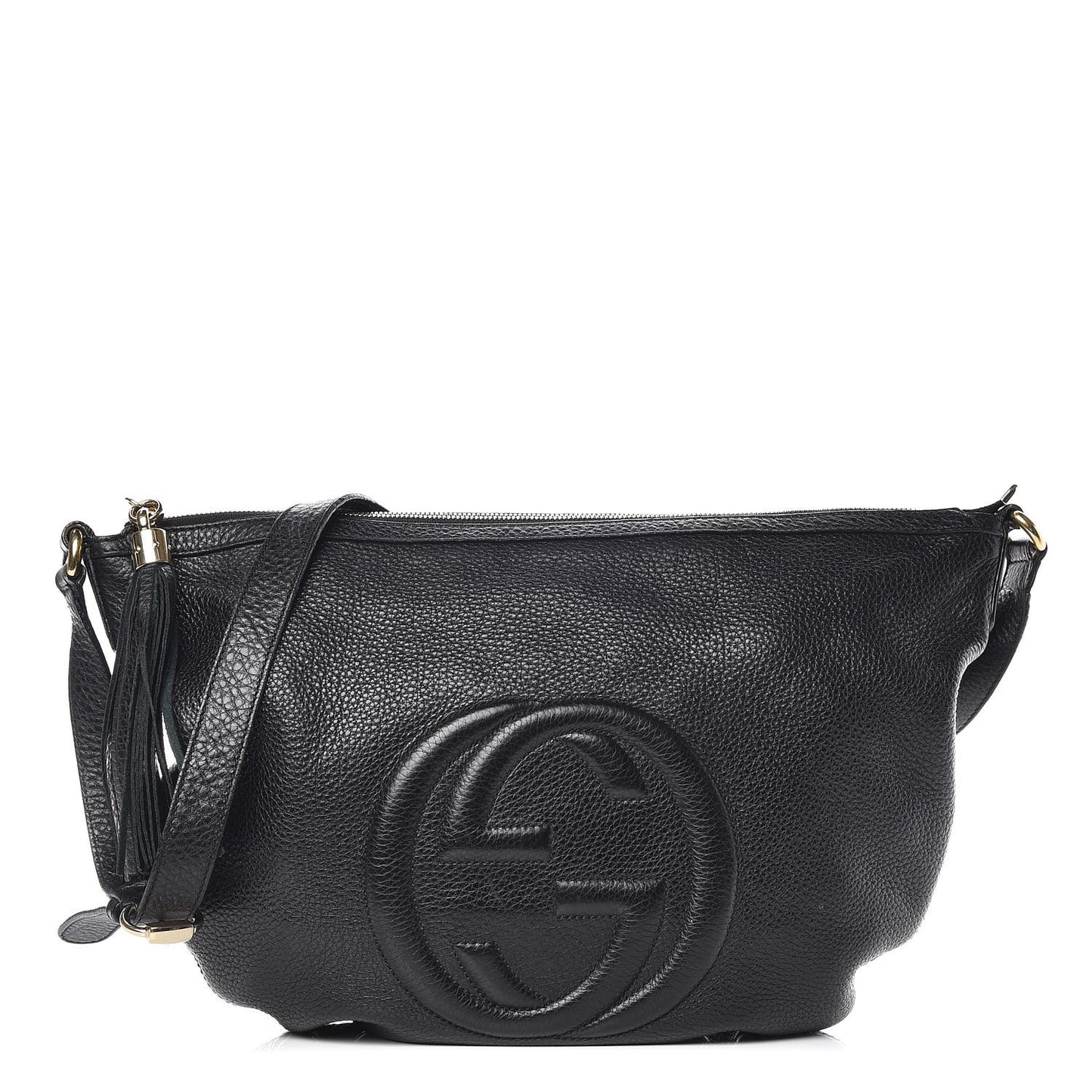 Pebbled Calfskin Medium Soho Hobo Black