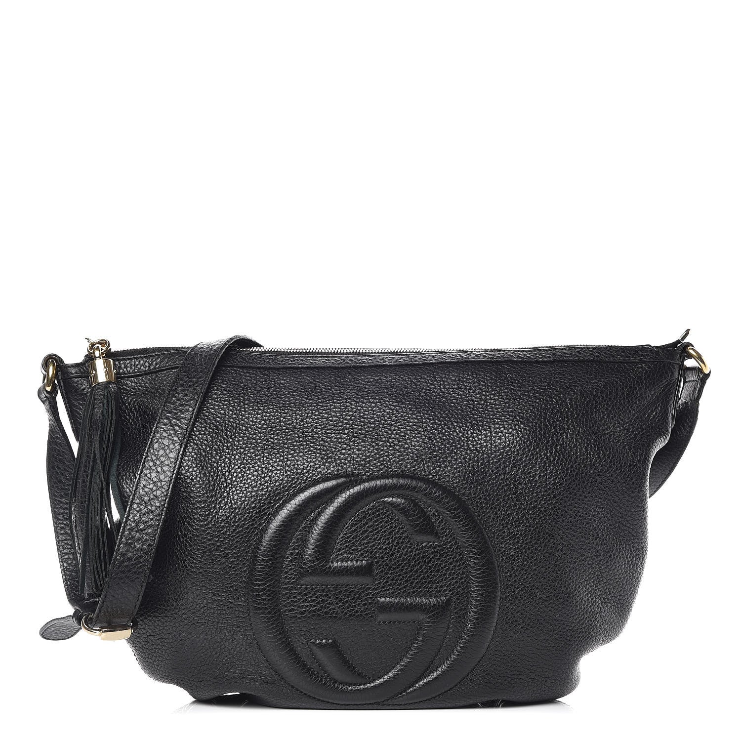 Gucci Pebbled Calfskin Medium Soho Hobo Black 1 of 12