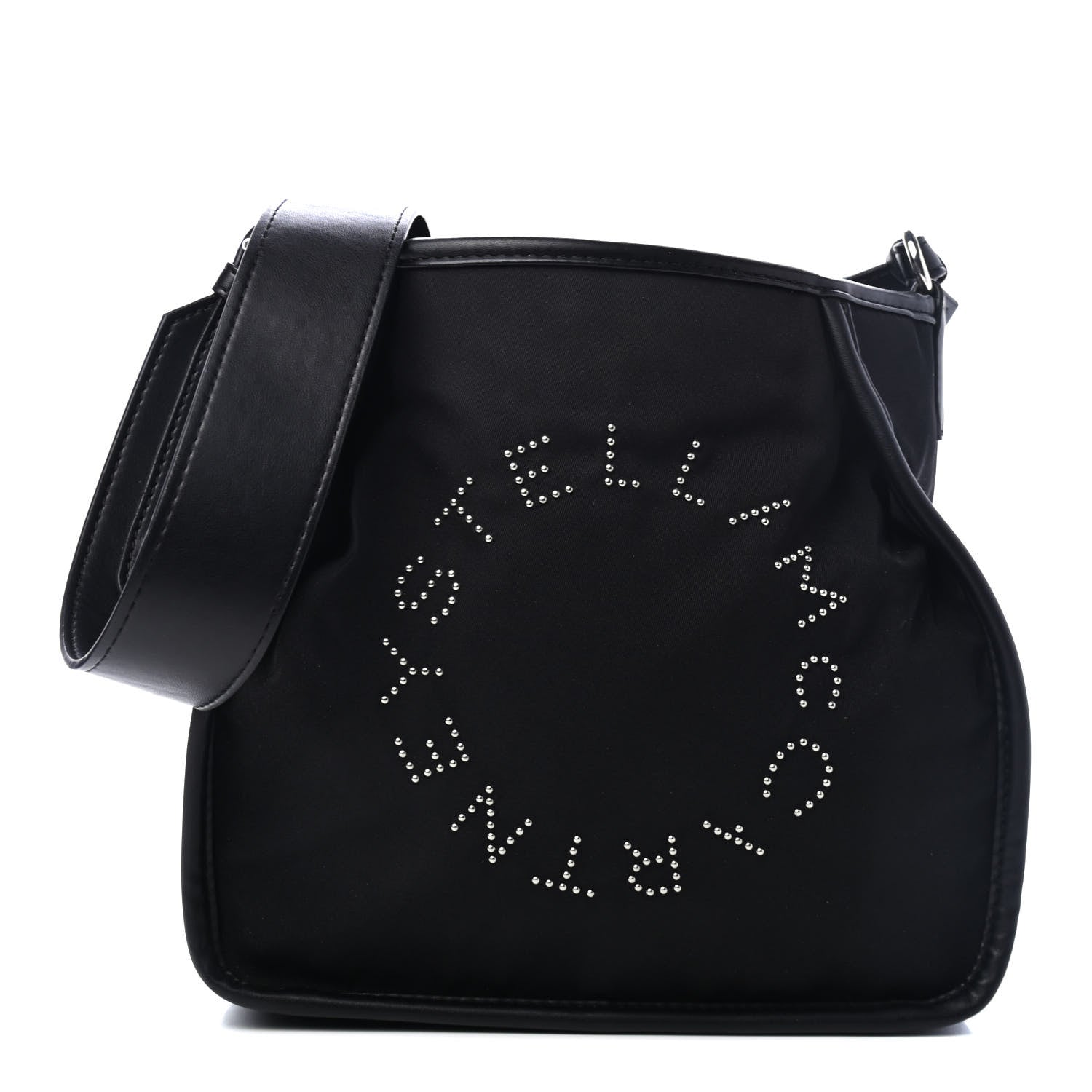 Stella McCartney Nylon Eco Alter Nappa Studded Logo Mini Crossbody Black 1 of 4