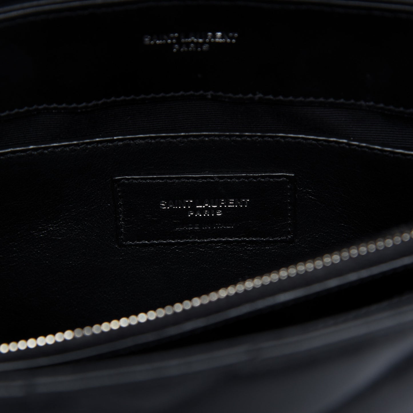 Calfskin Y Quilted Monogram Small Loulou Chain Satchel Black