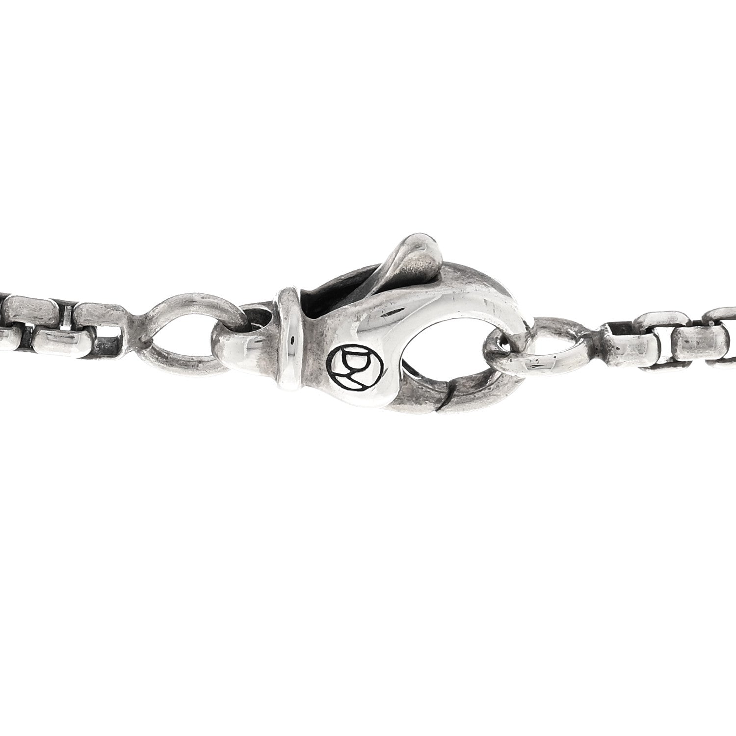 David Yurman Sterling Silver Black Diamond Large Dog Tag Pendant Necklace 4 of 5