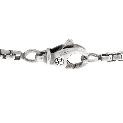 David Yurman Sterling Silver Black Diamond Large Dog Tag Pendant Necklace 4 of 5