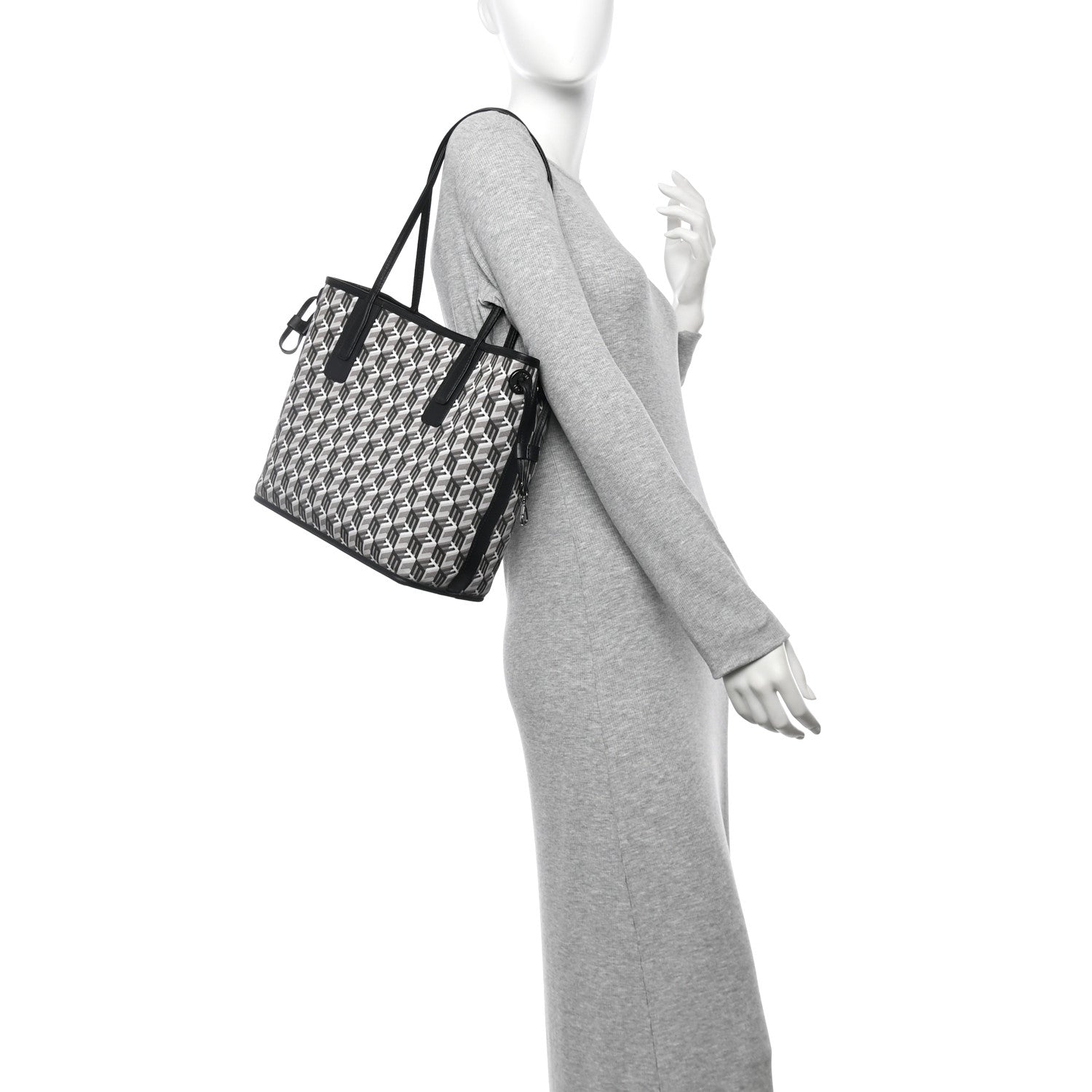 MCM Visetos Small Liz Reversible Shopper Tote Black 2 of 17