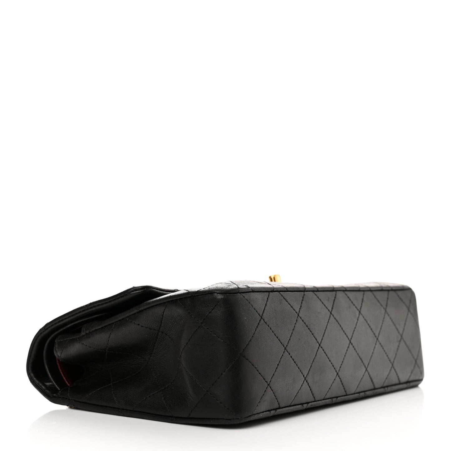 Lambskin Quilted Small Double Flap Black