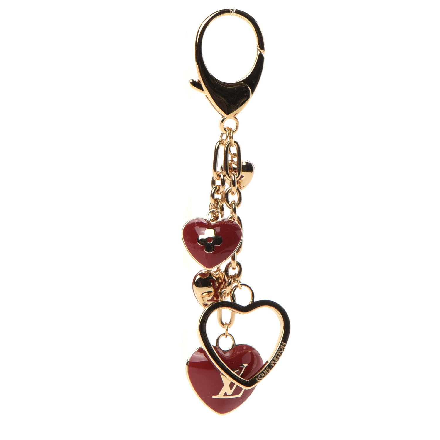 Louis Vuitton Coeurs Heart Bag Charm Key Holder Red 3 of 5