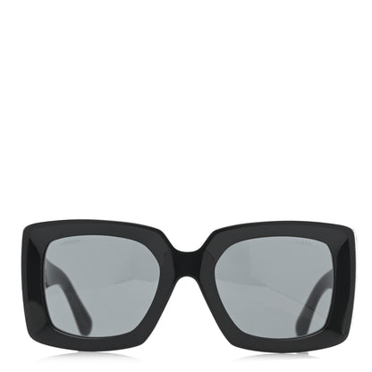 Chanel Acetate Rectangle Sunglasses 5435 Black 2 of 8