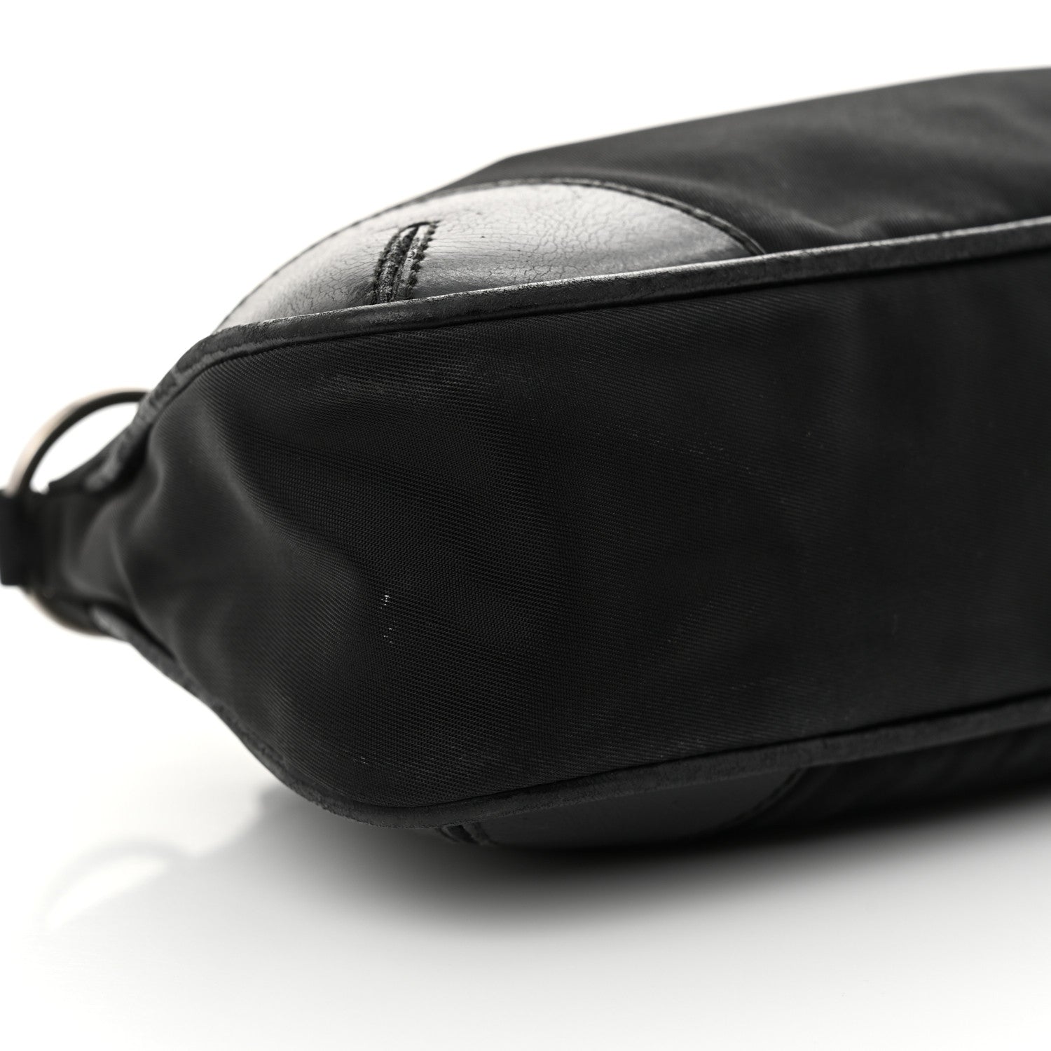 Prada Tessuto Light Nylon Soft Calf Shoulder Bag Black 8 of 14
