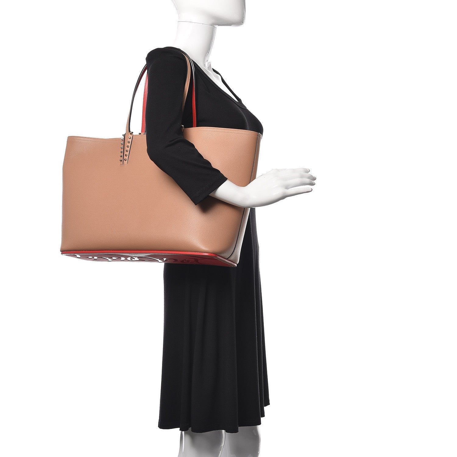 Christian Louboutin Calfskin Spikes East West Cabata Tote Nude 2 of 9