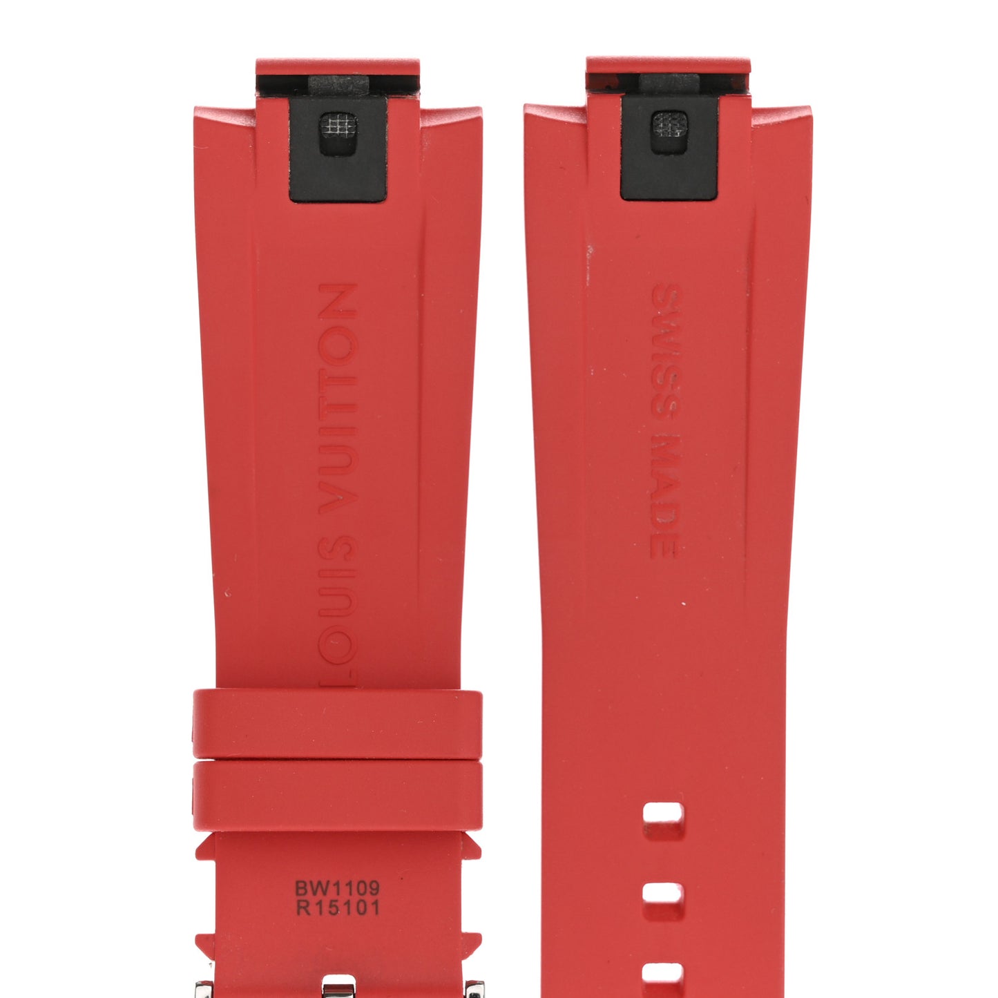 Rubber Monogram Tambour 10mm Watch Strap Red
