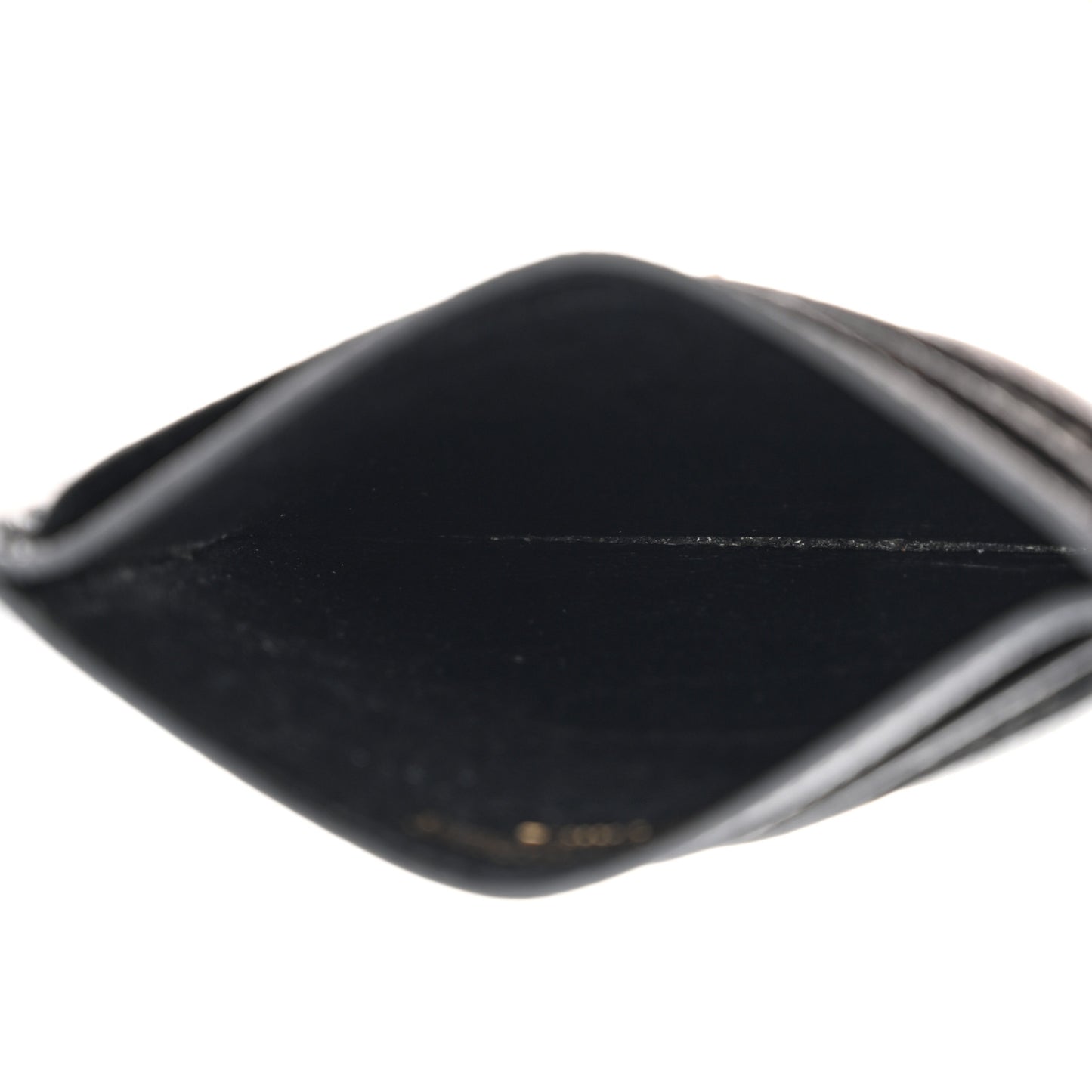 Grain De Poudre Matelasse Chevron Monogram Credit Card Case Black