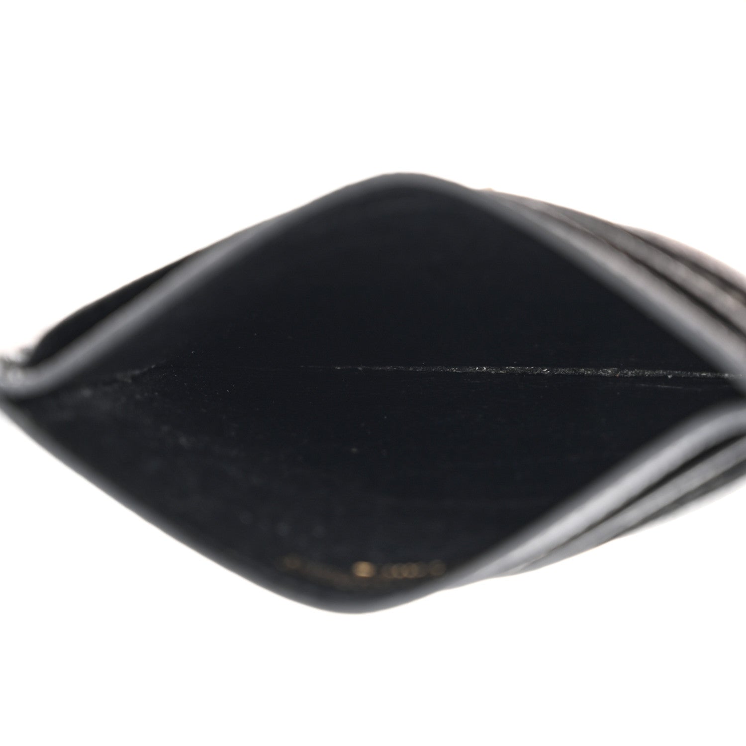 Saint Laurent Grain De Poudre Matelasse Chevron Monogram Credit Card Case Black 5 of 7