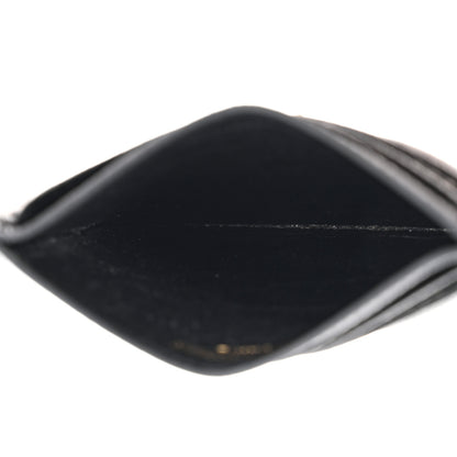 Saint Laurent Grain De Poudre Matelasse Chevron Monogram Credit Card Case Black 5 of 7