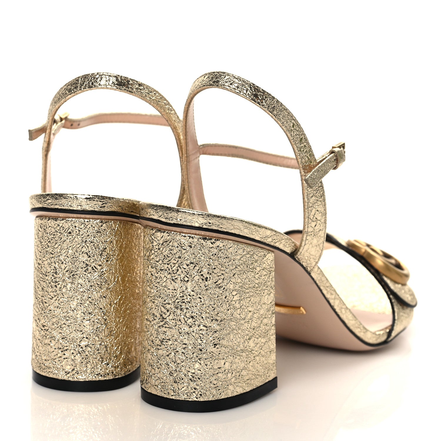 Gucci Galassia GG Marmont Ankle Wrap 75mm Sandals 40.5 Platino 4 of 8