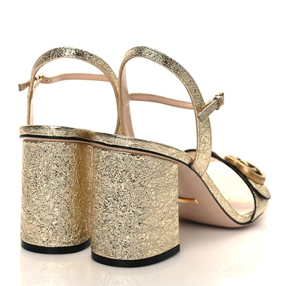 Gucci Galassia GG Marmont Ankle Wrap 75mm Sandals 40.5 Platino 4 of 8