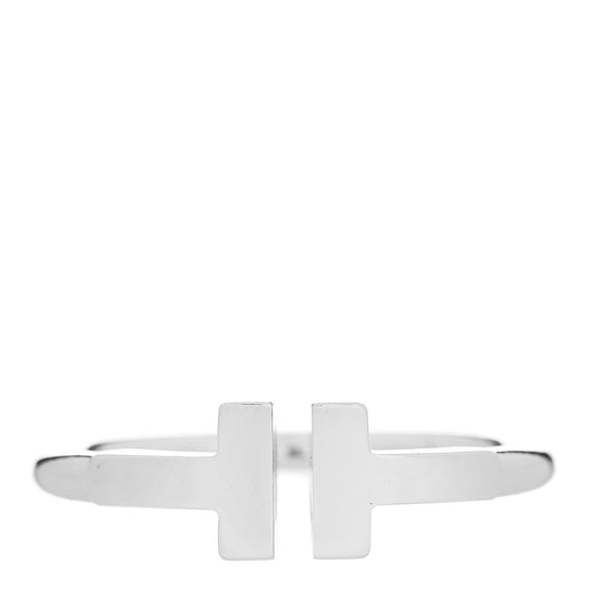 18K White Gold T Wire Ring 50 5.5