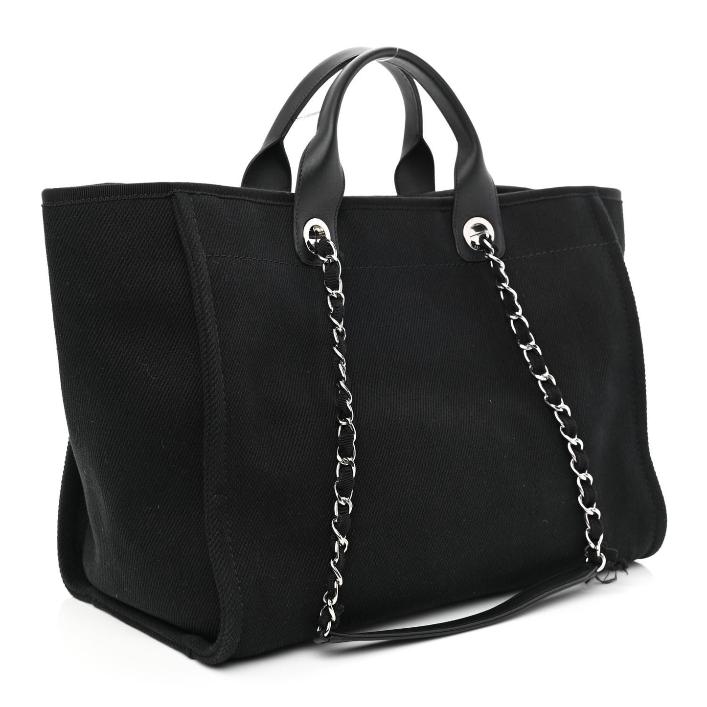 Canvas Pearl Medium Deauville Tote Black