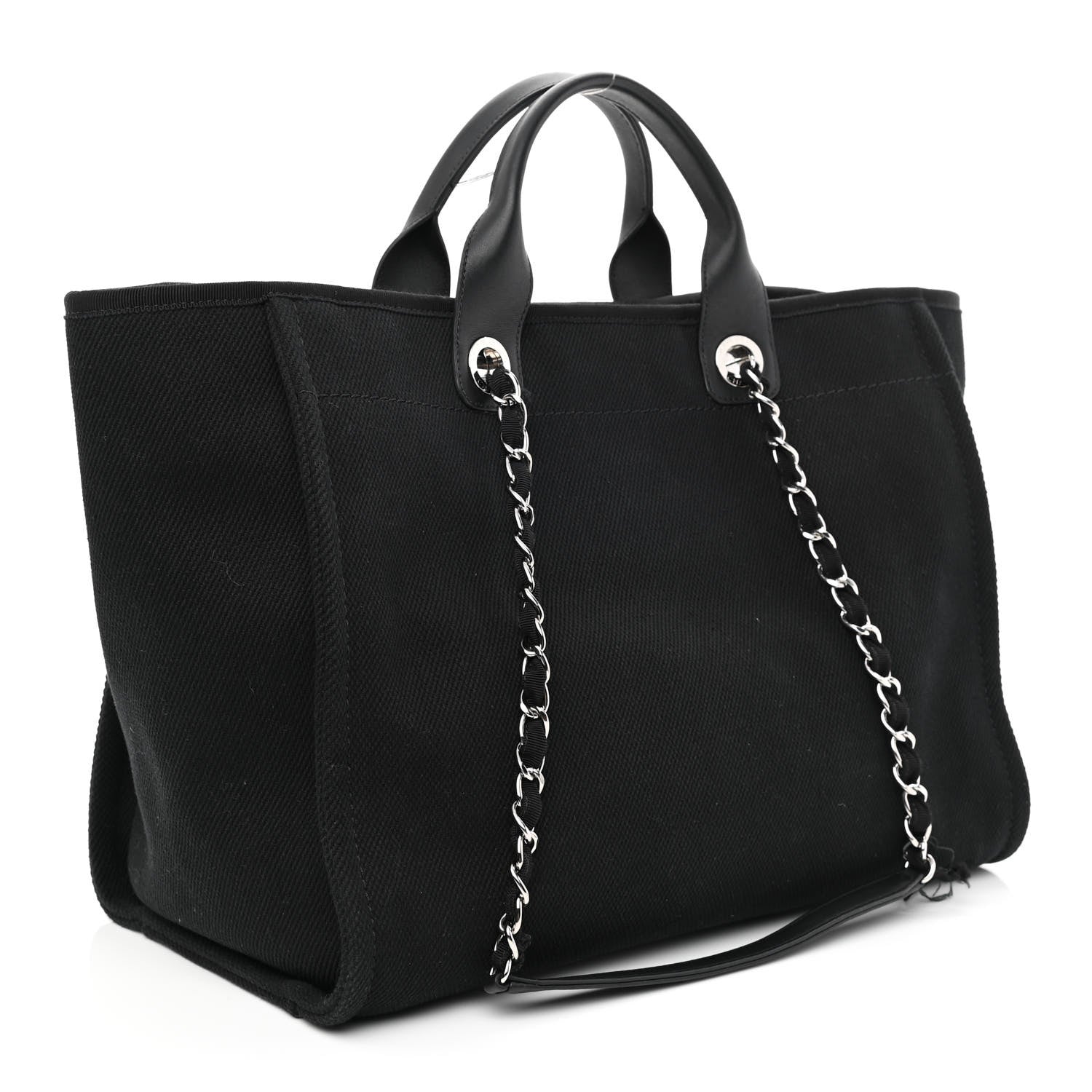 Chanel Canvas Pearl Medium Deauville Tote Black 2 of 14
