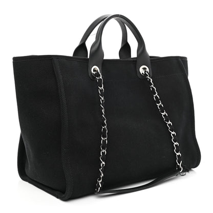 Chanel Canvas Pearl Medium Deauville Tote Black 2 of 14