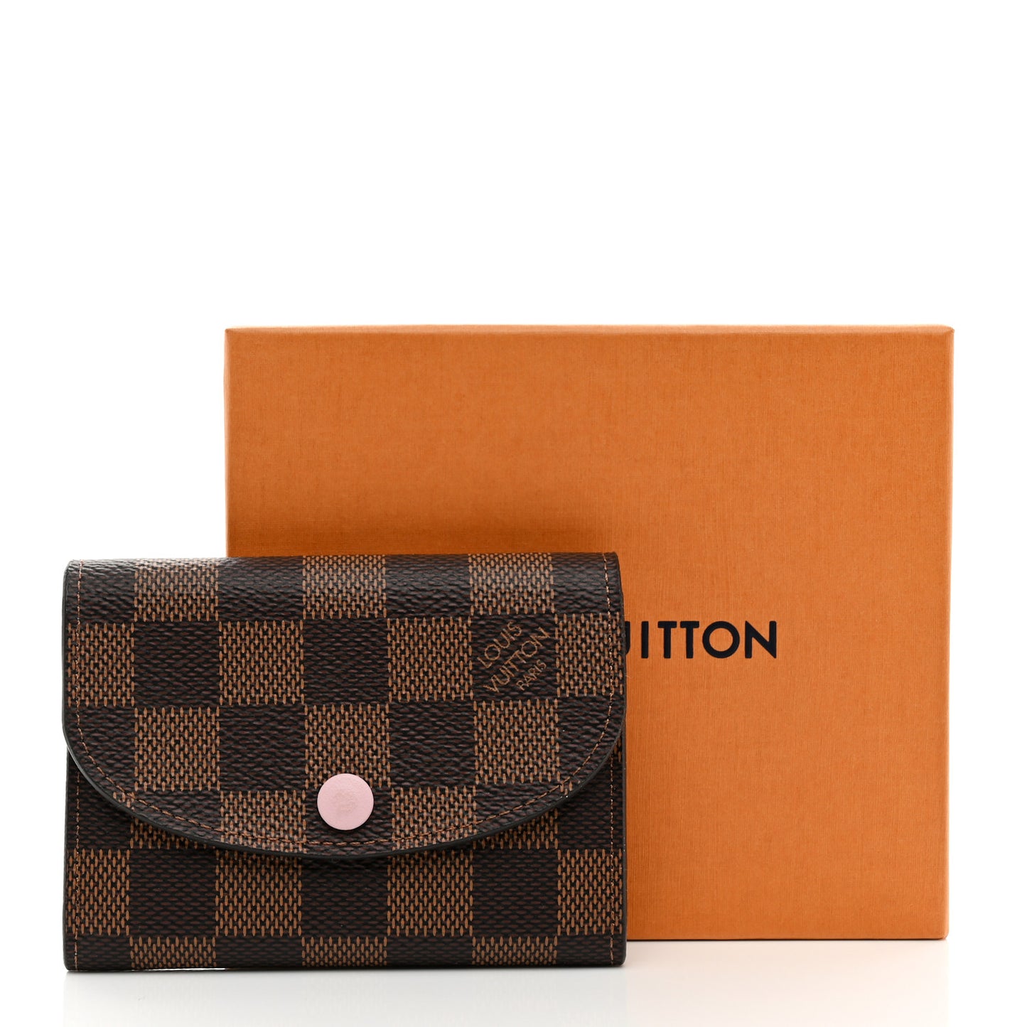 Damier Ebene Rosalie Coin Purse Rose Ballerine