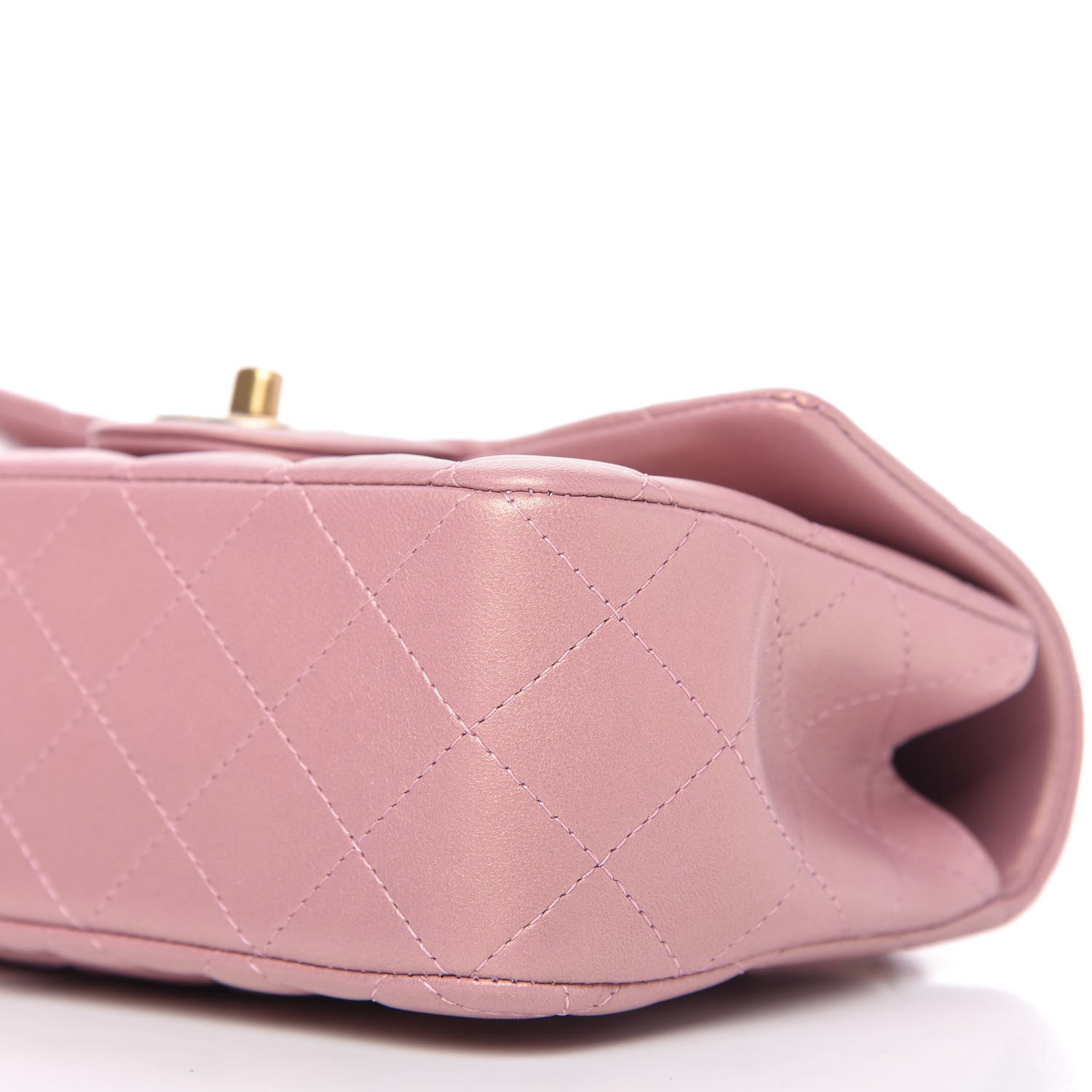 Chanel Iridescent Lambskin Quilted Mini Top Handle Rectangular Flap Pink 7 of 11