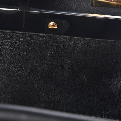 Fendi Vitello Seta Shiny Nappa Large Peekaboo Iconic Satchel Black 8 of 12