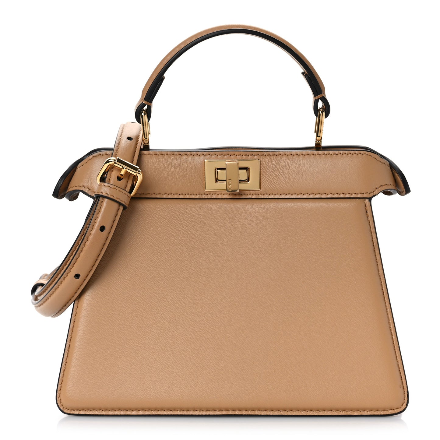 Shiny Nappa Petite Peekaboo I SEE U Satchel Miele Scuro