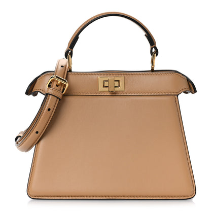 Fendi Shiny Nappa Petite Peekaboo I SEE U Satchel Miele Scuro 1 of 8