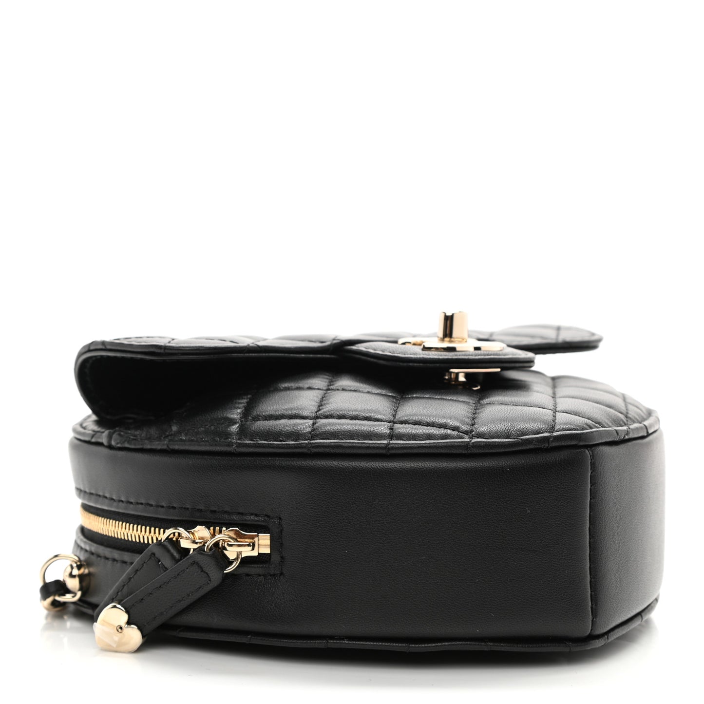 Lambskin Quilted CC In Love Heart Bag Black