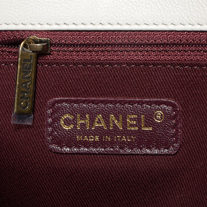 Chanel Calfskin Stitched Bowling Bag Light Grey 7 of 10