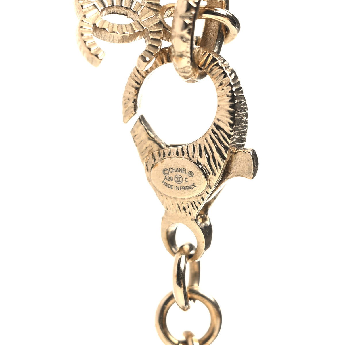 Chanel Pearl Crystal Graduated CC No.5 Perfume Bottle Flower Long Necklace Gold White 4 of 5