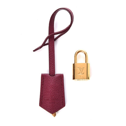 Louis Vuitton Veau Cachemire Soft Lockit Clochette Key Bell Holder and Lock Set Griotte 1 of 5