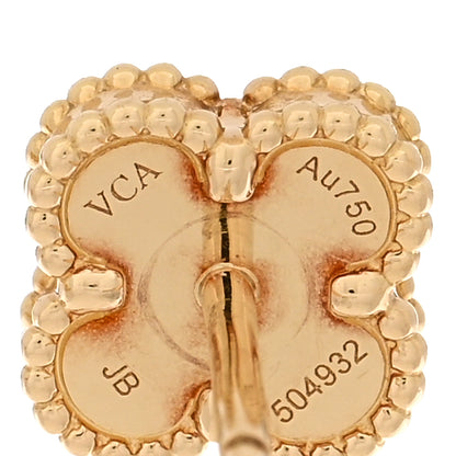 Van Cleef & Arpels 18K Yellow Gold Mother of Pearl Sweet Alhambra Earrings 4 of 5