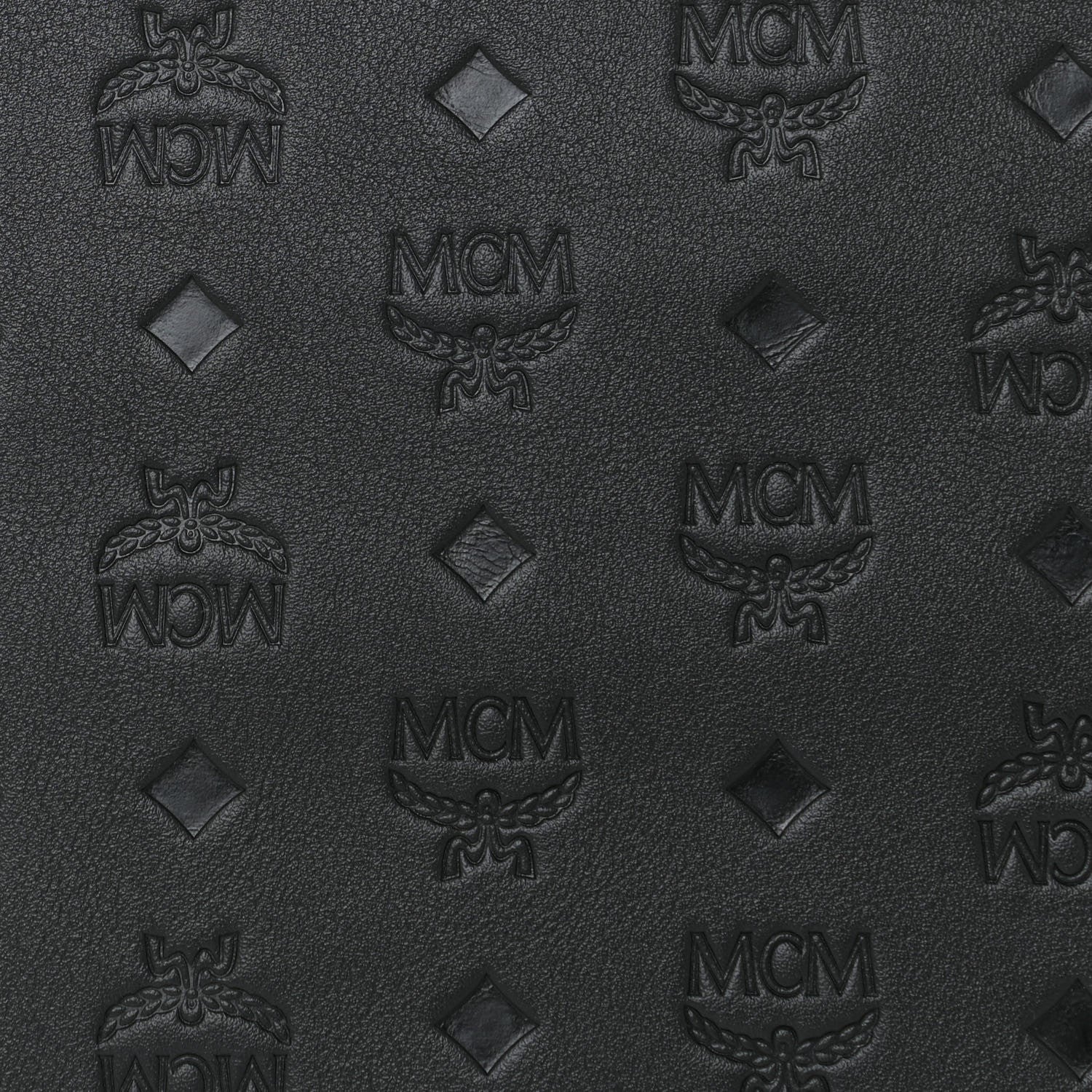 MCM Calfskin Monogram Klara Crossbody Pouch Black 9 of 10
