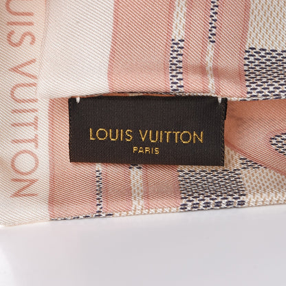 Louis Vuitton Silk Damier Azur Tahitienne Bandeau Rose Ballerine 5 of 5