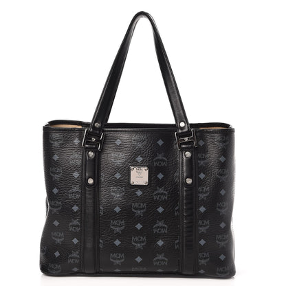 MCM Visetos Shopping Tote Cognac Black 1 of 17